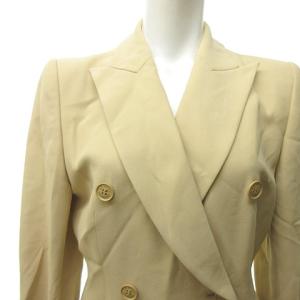 LANVIN La Collection 美品 テーラードジャケット ブレザー ダブル 裏地総柄 ピークドラペル ベージュ 38 約M 0629