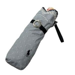 晴雨兼用 パラソル 雨傘＆日傘 遮熱効果＋1級遮光 6本骨 4段 ボーダー ポロ×パンチング 収納袋あり ファッション小物