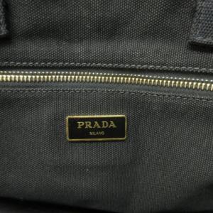 PRADA BN1872 カナパ トートバッグ ロゴ 三角プレート プリント キャンバス 黒