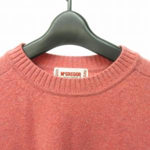 McGREGOR ニット セーター カットソー 長袖 ウール100% 刺繍 ピンク M 0729