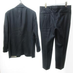 BARNEYS NEW YORK カノニコ生地 スーパー110s スーツ セットアップ ウール テーラードジャケット スラックス 総裏 2B 紺 ネイビー 44
