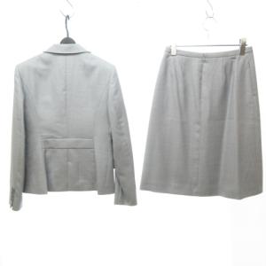 Paul Stuart 近年 スーツ セットアップ テーラードジャケット 台形スカート センターベント B1 グレー 4 約S 0808
