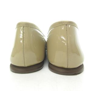 MARGARET HOWELL IDEA バレエ シューズ フラット パンプス パテントレザー エナメル 日本製 2356 ベージュ 23.5cm 0816
