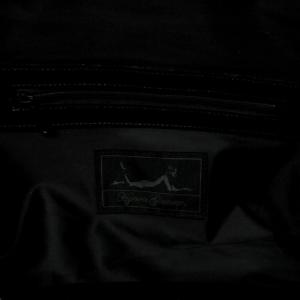 HYSTERIC GLAMOUR エナメル トートバッグ ハンドバッグ レザー ステッチ デザイン チャーム付 黒 ブラック 0826