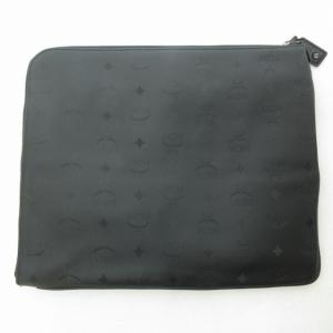 MCM クラッチバッグ ヴィセトス柄 スタッズ ロゴグラム 黒 ブラック 0826