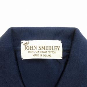 JOHN SMEDLEY タグ付 ヴィンテージ ニット ポロシャツ コットン 半袖 紺 ネイビー 102cm M STK 0903