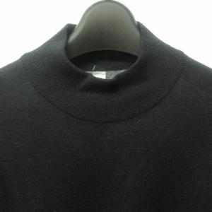 Harrods タグ付き ニット セーター カットソー モックネック 長袖 ウール 黒 ブラック 40 約M STK 0831