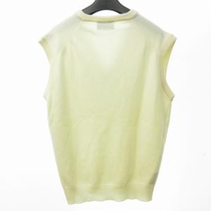 Aquascutum ヴィンテージ カシミヤ ニットベスト ノースリーブ 白 ホワイト 約L STK 0829