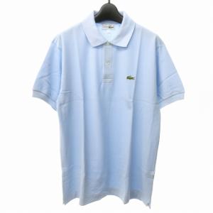 CHEMISE ヴィンテージ 70's フランス製 鹿の子ポロシャツ ワニ ロゴ 刺繍 フレンチ 半袖 水色 ライトブルー