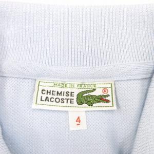 LACOSTE CHEMISE ヴィンテージ 70's フランス製 鹿の子ポロシャツ ワニ ロゴ 刺繍 フレンチ 半袖 水色 ライトブルー