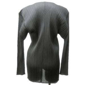 PLEATS PLEASE ISSEY MIYAKE イッセイミヤケ PP04-JO607 00AW カーディガン ジャケット 伸縮 長袖 3 グレー