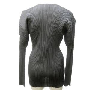PLEATS PLEASE ISSEY MIYAKE イッセイミヤケ 00AW カットソー ブラウス 伸縮 長袖 PP04-JK602 灰 グレー 3 約L 0828