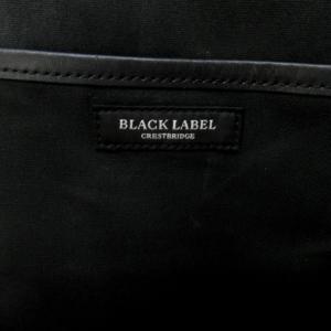 BLACK LABEL CRESTBRIDGE ボディバッグ スリングバッグ ショルダー 切替 チェック レザー ロゴ プレートブラック