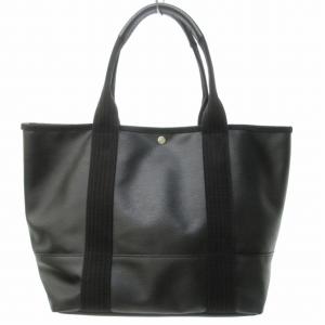 BLUE LABEL CRESTBRIDGE 近年 美品 トートバッグ ハンドバッグ フェイクレザー 切替 キャンバス 黒 ブラック 0920