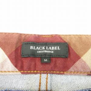 BLACK LABEL CRESTBRIDGE デニムパンツ ジーンズ 裏地 切替 チェック ストレート 青 インディゴブルー 系 M 0921