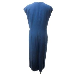 JIL SANDER ワンピース ロング ステッチ デザイン フレンチスリーブ ストレッチ 青 ブルー 38 約M JSPI502011 MKS