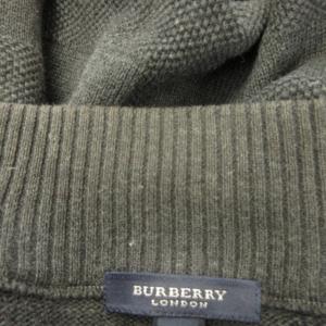 BURBERRY LONDON セーター ジップ コットン ロゴ シャドーチェック 長袖 ダークグレー M 1018