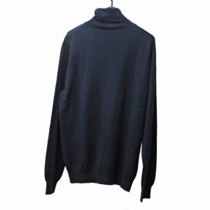 Paul Stuart ニット セーター タートルネック コットン 長袖 紺 ネイビー L 1008