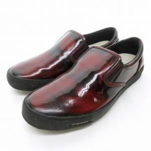 ローファー スリッポン エナメル レザー プリント SUB-WAYS 茶 ブラウン 27cm MKS 1006