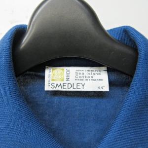 JOHN SMEDLEY 英国製 ニット ポロシャツ シーアイランドコットン 半袖 青 ブルー 44 STK 1014