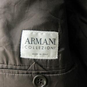 ARMANI COLLEZIONI 美品 テーラードジャケット ブレザー ストライプ ウール シングル 茶色 ブラウン S 1020