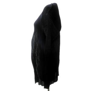 PLEATS PLEASE ISSEY MIYAKE イッセイミヤケ 美品 ロングカーディガン ジャケット 伸縮 長袖 紺 ネイビー 1105