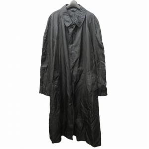 BOUTIQUE 大きいサイズ ステンカラーコート ジャケット ナイロン ロング ブラック 黒 52 約XL 1124