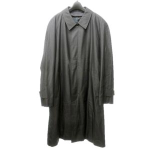 Aquascutum アクア5 Aqua5 ステンカラーコート ジャケット ロング コットン 裏地 チェック ライナー付 灰 グレー 40 約L