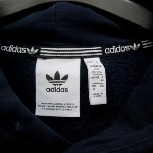 adidas Originals 近年 BX-2O パーカー フーディー ロゴ プリント プルオーバー コットン 裏起毛 紺 ネイビー M GD5808