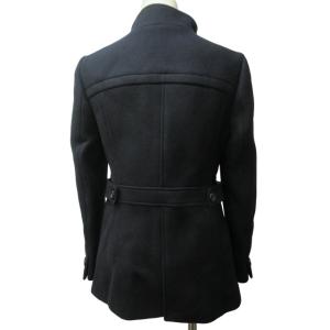 Paul Stuart タグ付き ウールメルトンコート スタンドカラー ジャケット シングル ショート丈 濃紺 ネイビー 6 約S-M 1108