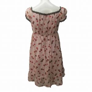 HYSTERIC GLAMOUR × サンリオ コラボ 美品 ワンピース マイメロディ チェリー柄 総柄 切替 レース フリル 半袖 ミニ丈 シルク ピンク