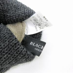 BLACK LABEL CRESTBRIDGE 美品 レザー グローブ 手袋 羊革 切替 ニット 裏地 カシミヤ 黒 ブラック 25cm 1203