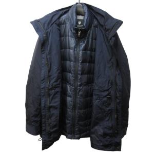 BLACK LABEL CRESTBRIDGE ジャケット ダウンコート インナーダウン付 裏地チェック ジップアップ ショート M ネイビー