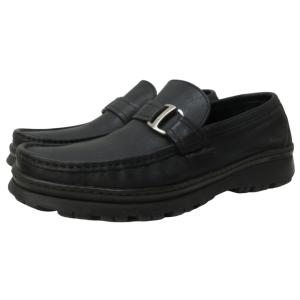 Salvatore Ferragamo ローファー スリッポン ベルトモチーフ ロゴ レザー 黒 ブラック 革靴 ７ 1