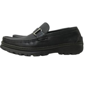 Salvatore Ferragamo ローファー スリッポン ベルトモチーフ ロゴ レザー 黒 ブラック 革靴 ７ 1