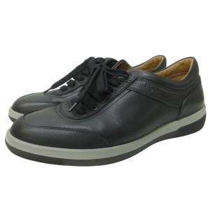 スニーカー シューズ レザー ロゴ イタリア製 黒 ブラック 7 1