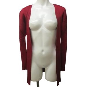 イッセイミヤケ 97 AW プリーツ ロングカーディガン ジャケット シャツ 長袖 PP73-J0107 赤系 レッド系 3