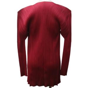 PLEATS PLEASE ISSEY MIYAKE イッセイミヤケ 97 AW プリーツ ロングカーディガン ジャケット シャツ 長袖 PP73-J0107 赤系 レッド系 3