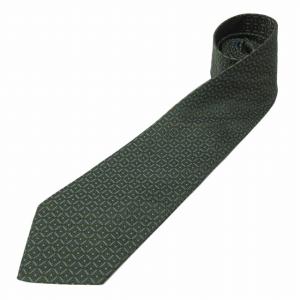 美品 ネクタイ 総柄 シルク ビジネス フォーマル グリーン 緑 系 1203