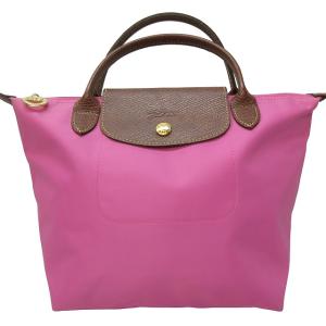 Longchamp ル プリアージュ トートバッグ ハンドバッグ 手提げ ナイロン レザー ピンク系 1206