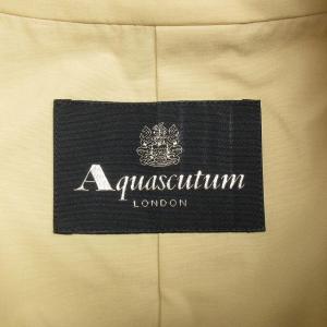 Aquascutum ステンカラーコート ジャケット 比翼 ベルト ロング コットン ベージュ 40 約L 1130