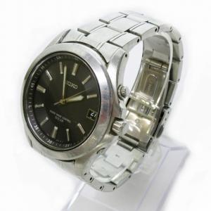 SEIKO 7B22-0AY0 腕時計 ウォッチ ソーラー ブラック文字盤 動作確認済 シルバーカラー 1203