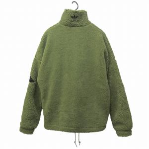 adidas Originals 近年 ボアフリースジャケット SHERPA JACKET トレフォイル ロゴ オーバーサイズ  HC0326 緑 カーキ 系