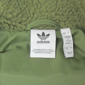 adidas Originals 近年 ボアフリースジャケット SHERPA JACKET トレフォイル ロゴ オーバーサイズ  HC0326 緑 カーキ 系