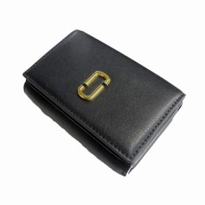 MARC JACOBS 美品 ザ レザー J マーク 三つ折り ウォレット 財布 黒 ブラック 1217