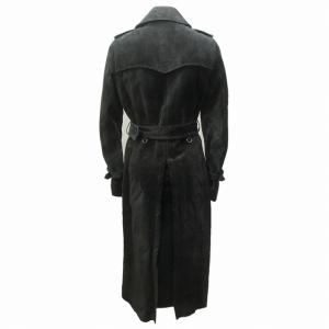UNITED ARROWS トレンチコート ジャケット スエード ベルト ロング丈 黒 ブラック 38 約M 1227