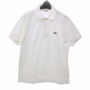 CHEMISE ヴィンテージ 70's 鹿の子ポロシャツ ワニ ロゴ 刺繍 半袖 白 ホワイト 4 約L 0113