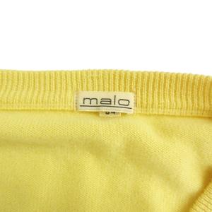 malo 美品 ヴィンテージ ニット セーター カシミヤ100% Vネック 長袖 黄 イエロー 54 約XL 0203