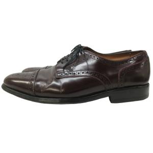 Allen Edmonds ビジネスシューズ ドレスシューズ 外羽根 ストレートチップ メダリオン ブローグ レザー 革靴 茶 ブラウン系 71