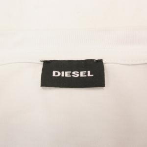 DIESEL 小さいサイズ Tシャツ カットソー プリント フェイクレイヤード デザイン 長袖 白 黒 ホワイト ブラック XS IBO47